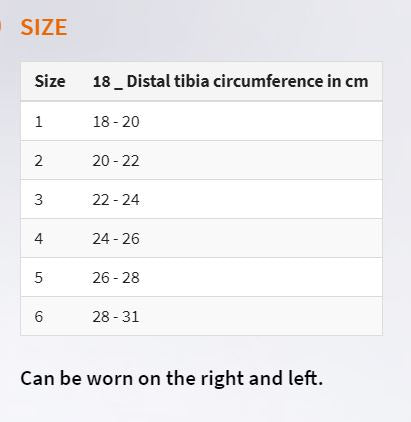 Ankle Brace Size Chart