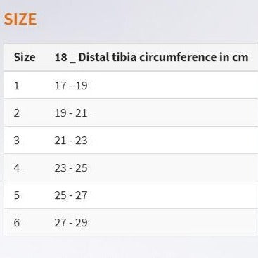 Foot Stabilization Bandage Size Chart for Canada Ontario